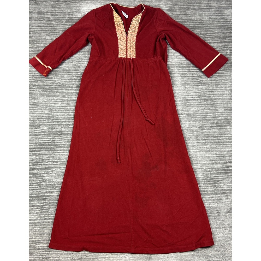 Vintage Plaza 9 Robe Womens Red‎ Loungewear Longsleeve